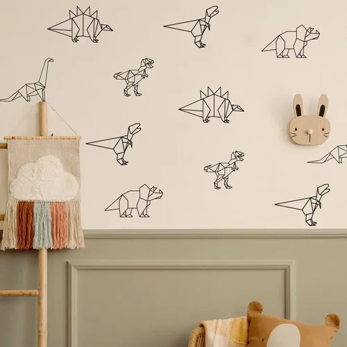Miniatura 8 de Calcomanías de pared de dinosaurio, calcomanías de animales para dormitorio, decoración extraíble, cuarto de bebé, habitación de los niños, murales