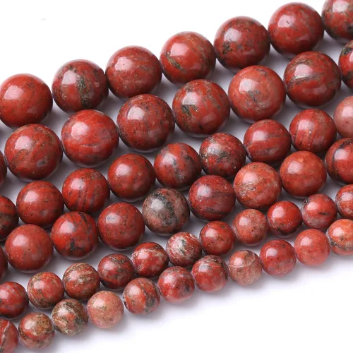 Miniatura 22 de 32 piezas de cuentas de piedra de jade de rodonita roja natural de 12 mm, cuentas sueltas redondas de piedra para fabricación de joyas, energía Jade