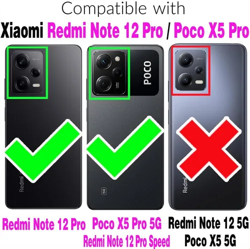 Miniatura 2 de Asuwish Funda de teléfono para Xiaomi Poco X5 Pro/Redmi Note 12 Pro 5G con protector de pantalla de vidrio templado y cubierta de cámara deslizante