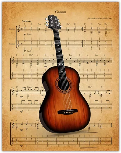 Miniatura 8 de Póster de guitarra vintage Canon: impresiones artísticas estéticas de pared para baño, hogar, cueva de hombre, dormitorio, oficina y bar, idea