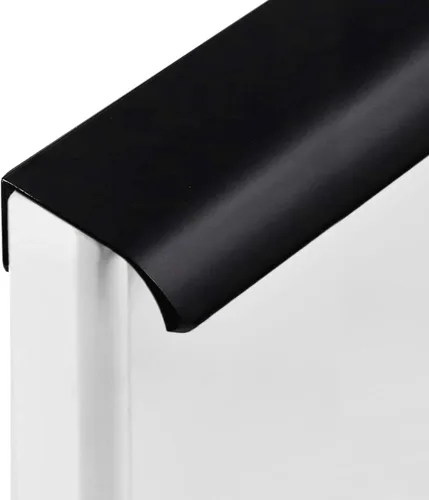 Miniatura 14 de Tiradores negros de 1.38 pulgadas para gabinete, 10 unidades, espacio entre agujeros de 0.63 pulgadas, tiradores de borde de aleación de aluminio