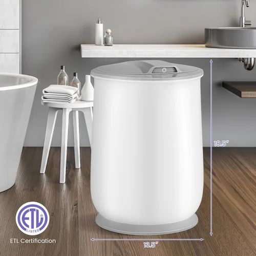 Miniatura 2 de Tangkula Calentador de toallas, calentador de toallas de 21 litros con tapa abatible, apagado automático de 1 hora, se adapta a hasta 2 toallas