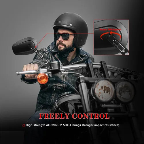 Miniatura 6 de Espejos retrovisores negros de 8mm para Touring Road Glide FLTRX Electra Glide FLHT Road King FLHR Street Glide FLHX Sportster Dyna Softail modelos