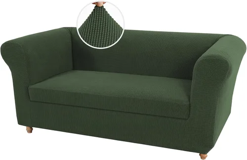 Miniatura 31 de UNBBRRL Funda de sofá Chesterfield de jacquard elástico, fundas de cojín gruesas para sofá, protector de muebles para sala de estar