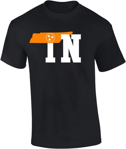 Camiseta de manga corta para hombre, diseño de la bandera del estado de Tennessee, color naranja TN