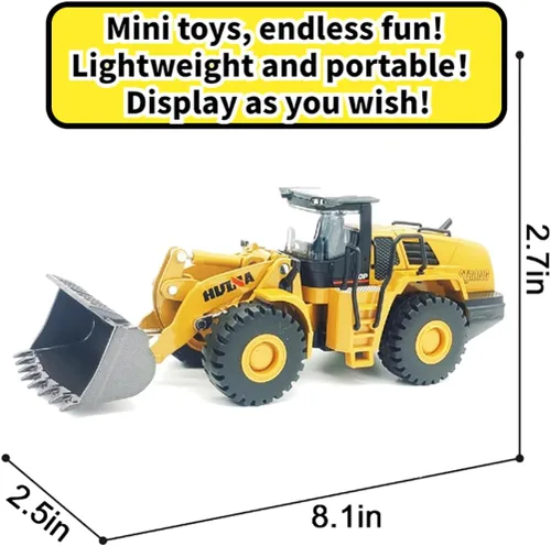 Miniatura 2 de Bulldozer - Juguetes para niños, cargador de metal resistente, juguete de arena/playa con brazo funcional y cubo, realista, perfecto para caja