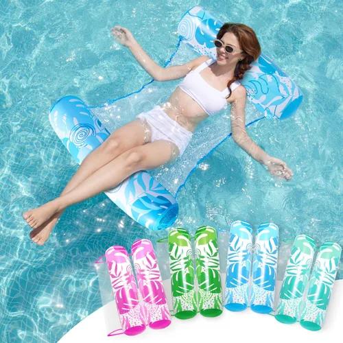 Miniatura 9 de SLOOSH 4 Packs Strip Type Hammock Pool Floats Adults, 4-in-1 Multi-Purpose Inflatable Pool Floaties PVC Water Hammock Lounge