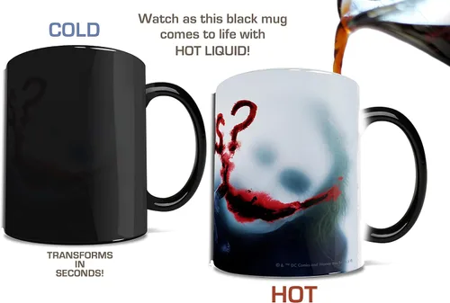 Miniatura 2 de Morphing Mugs DC Comics - Batman: The Dark Knight - Joker - Why So Serious - Taza de cerámica sensible al calor que cambia de color de 11 onzas