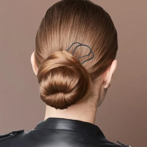 Miniatura 5 de 8 accesorios metálicos para el cabello, clips para tenedores, peines laterales, varillas en forma de U de 4 puntas para recoger, moños y peinados
