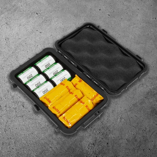 Miniatura 6 de CASEMATIX Estuche rígido de película de 1.378 in – 7" resistente al agua y a la luz soporte para hasta 0.472 x 1.378 in o 8 x 120 rollos