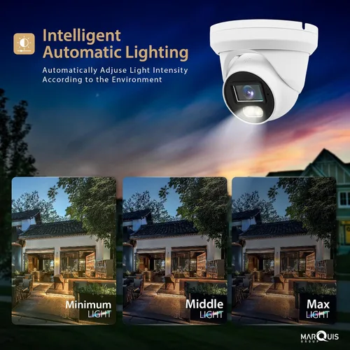 Miniatura 3 de Marquis Cúpula de torreta HD TVI/CVI/AHD/CVI a todo color de 8MP 24/7 con cámara de seguridad CCTV Sony-Starvis, visión nocturna a color al aire