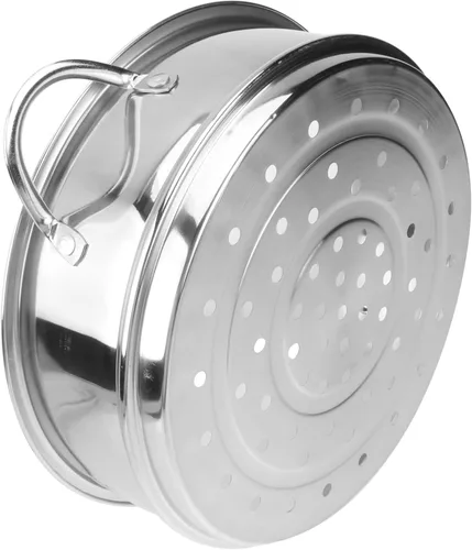 Miniatura 2 de STOBAZA Cesta de vapor de acero inoxidable de 8.66 pulgadas con doble asa, estante de vapor de alimentos para albóndigas, bollos de cocina