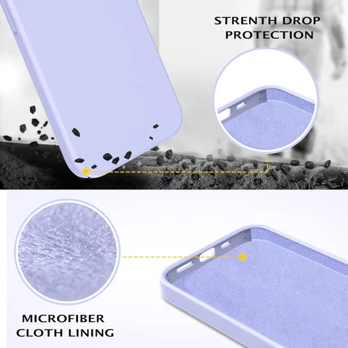 Miniatura 2 de Telaso Funda compatible con iPhone 14, silicona líquida de gel suave de goma, funda delgada y fina con forro de microfibra, funda protectora