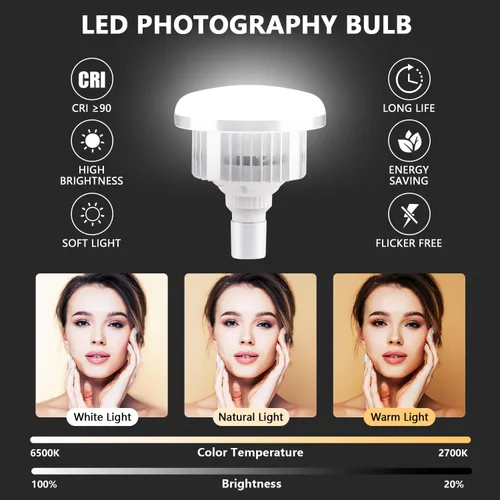 Miniatura 4 de Kit de iluminación Softbox, juego de iluminación de fotografía de caja suave con caja de luz de 17 x 17 pulgadas, trípode de iluminación plegable, 2