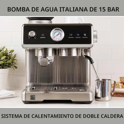 Miniatura 9 de Máquina de Espresso Kenmore - Cafetera Automática con Prensador Automático, Limpieza Automática, Vaporizador de Leche y Espumador, Molinillo