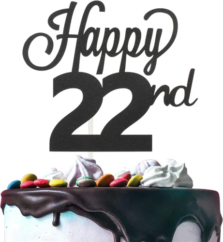 Miniatura 36 de LINGTEER - Decoración para pastel con texto "Happy Birthday 100", color negro