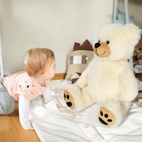 Miniatura 5 de LotFancy - Oso de peluche de 20.0 pulgadas, lindo oso de peluche con huellas, regalo para niños bebés pequeños en baby shower, cumpleaños