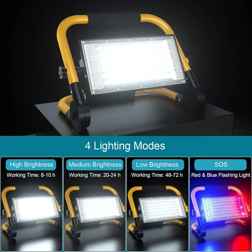 Miniatura 2 de ERAY Foco LED para Construcción, Luz de Trabajo 8000LM 13500mAh Luz de Trabajo LED 2 Métodos de Carga / 4 Modos/Banco de Energía/Control