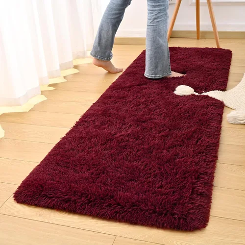 Miniatura 4 de DweIke - Tapete de pelo alto y esponjoso para sala, dormitorio, habitación infantil, guardería y cabecera, tapete antideslizante y supersuave