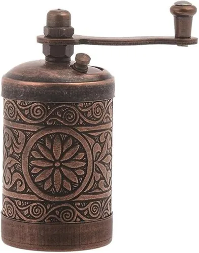 Miniatura 23 de Molinillo manual de cobre antiguo para granos de café árabes griegos turcos y sal de pimienta de especias, latón