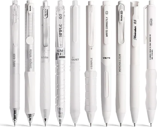 Miniatura 7 de Juego de 10 bolígrafos de tinta de gel en colores pastel, lindos para tomar notas, punta extrafina retráctil de 1/64 de pulgada (0.5 mm), 10 Rosa