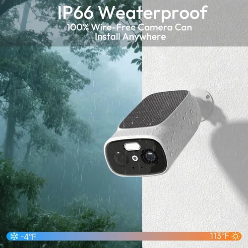 Miniatura 3 de 4 cámaras WiFi 2.4G/5G para seguridad en el hogar con panel solar integrado, cámaras de seguridad solar de 2.5 K inalámbricas para exteriores
