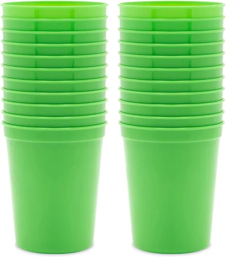 Miniatura 5 de BLUE PANDA Vasos de estadio de 16 onzas color verde lima, vasos de plástico reutilizables y aptos para lavavajillas, vasos de recuerdo de fiesta