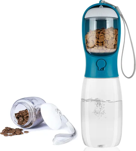 Miniatura 18 de Botella de agua para perros con recipiente para alimentos, dispensador de agua portátil a prueba de fugas para mascotas, para caminar, senderismo