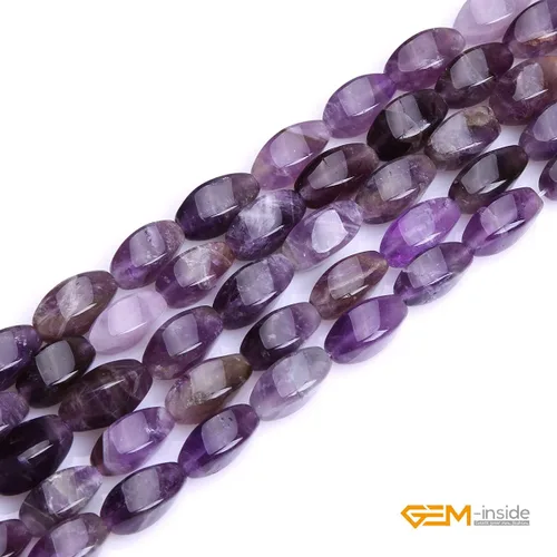 Miniatura 3 de GEM-Inside - Cuentas sueltas de amatista genuina natural, 0.315 x 0.630 in, cuentas de energía para hacer joyas, 15 pulgadas