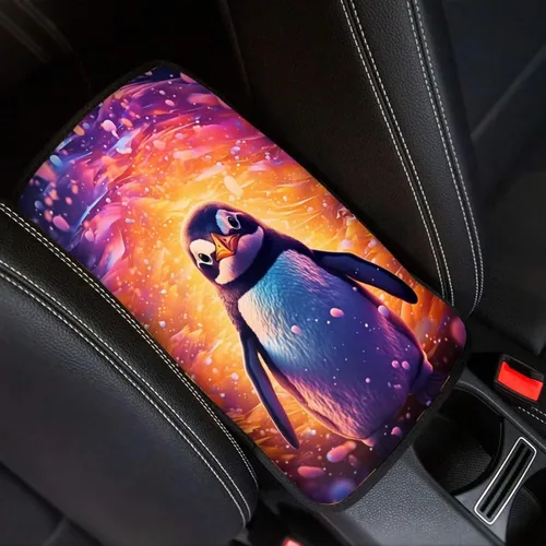 Miniatura 16 de Funda para reposabrazos de automóvil, ajuste universal para la mayoría de automóviles, SUV, camiones, sedán, patrón fresco, plegable, cómoda, Oso