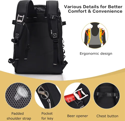 Miniatura 6 de Mochila enfriadora, mochila para 42 latas, a prueba de fugas, bolsa térmica aislada, mochila ligera para hielera, mochila de almuerzo