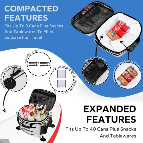 Miniatura 4 de MORXPLOR Waterproof PVC Material Paddleboard Cooler Deck Bag,40 cans Sup Deck Cooler Bag,Cooler Bag for Paddleboard,Lunch Box Cooler Insulated