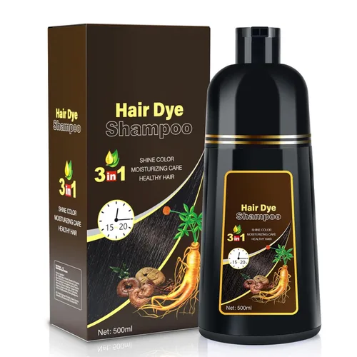 Miniatura 9 de Champú de tinte para cabello negro 3 en 1 Champu para canas, para cobertura de cabello gris, champú de color negro herbario natural para mujeres