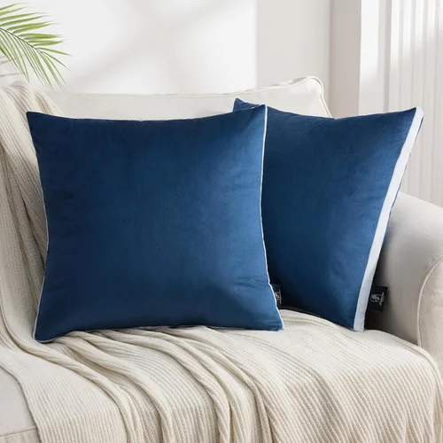 Miniatura 9 de Phantoscope Paquete de 2 fundas de almohada decorativas de terciopelo, diseño de borla de doble cara, fundas de cojín cuadradas de terciopelo