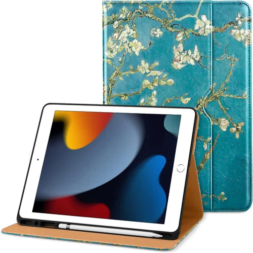 Miniatura 8 de DTTO para iPad de 9ª/8ª/7ª generación de 10.2 pulgadas 2021/2020/2019, funda tipo cartera de negocios de cuero premium con soporte para Apple Pencil