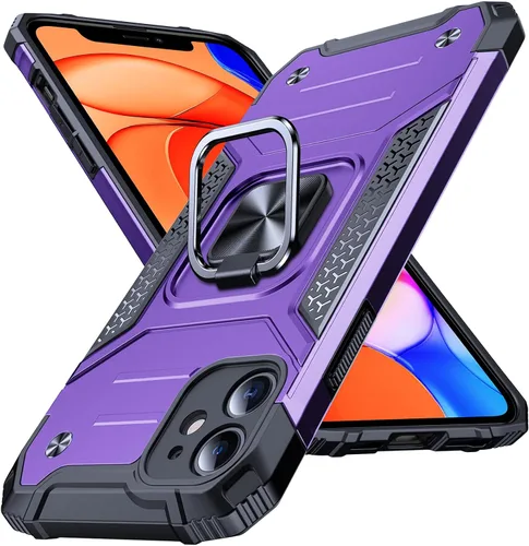 Miniatura 86 de Anqrp Funda resistente para iPhone 6/7/8/SE/SE2 con soporte de anillo mejorado y agarre, grado militar, a prueba de golpes, resistente y robusta