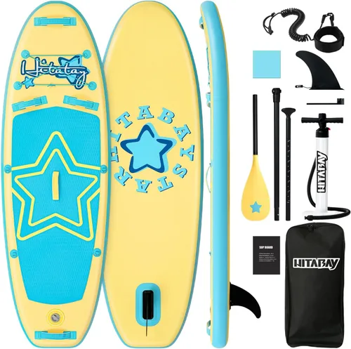Miniatura 11 de Tabla de remo para niños con accesorios de SUP, tabla de remo para niños duradera, ligera y estable, cubierta antideslizante ancha, tablas de remo
