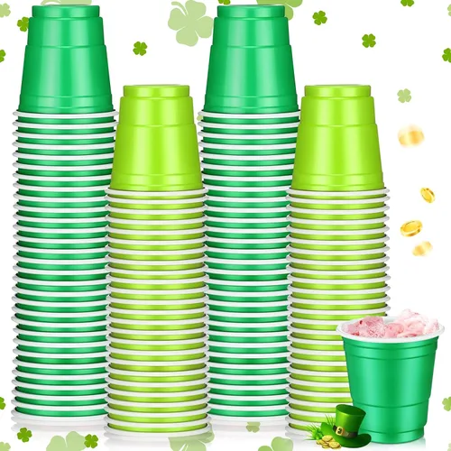 Miniatura 8 de Roshtia Paquete de 100 vasos desechables de 2 onzas, vasos de chupito de Mardi Gras, pequeños vasos de plástico para Navidad, fiesta de Año Nuevo