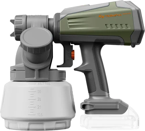 Tilswall Pulverizador de pintura inalámbrico sin escobillas compatible con batería Dewalt de 20 V (batería no incluida), fácil de llenar, pistola