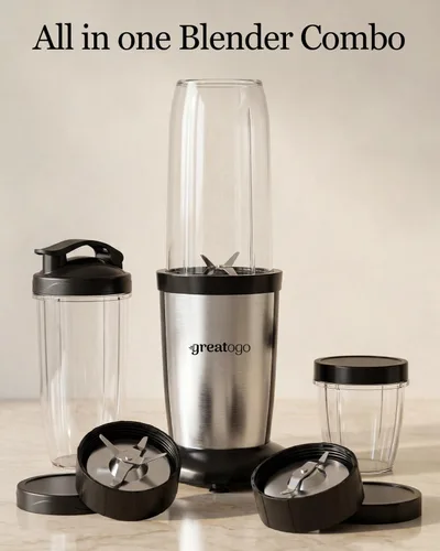 Miniatura 9 de Licuadora personal para batidos y batidos, licuadora compacta portátil de cocina con 2 tazas para llevar de 24 onzas, taza de molienda de 10 onzas
