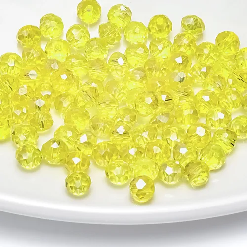 Miniatura 15 de 786 cuentas de cristal de 4 tamaños, cuentas de cristal Rondelle facetadas, cuentas de cristal Briolette, cuentas espaciadoras para pulseras, Ámbar