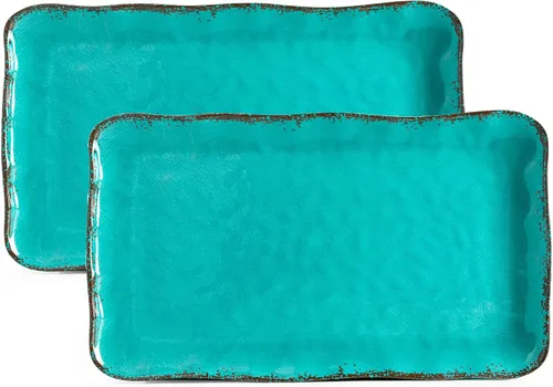 Miniatura 10 de LEHAHA Bandejas para preparar y servir a la parrilla, bandeja para servir barbacoa, bandejas de melamina para alimentos, juego de 2, gran regalo