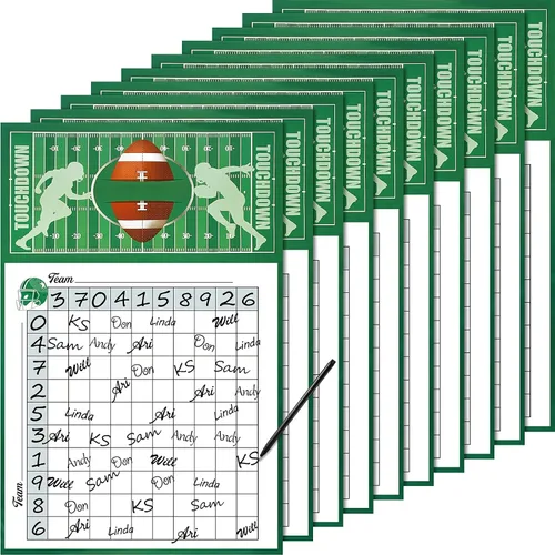Miniatura 9 de Zonon 5 pósteres cuadrados de hoja de juego de fútbol, cuadrados de 100 cuadrículas, pósteres de récord de puntuación de fútbol, fiestas de fútbol