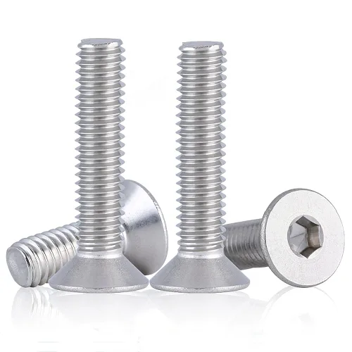 Tornillos de cabeza plana M4 de 0.787 in, tornillo y perno de cabeza plana M4-0.028x0.787 in, pernos avellanados de acero inoxidable, accionamiento