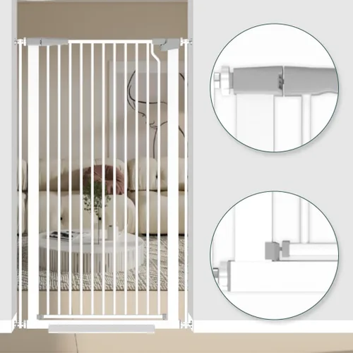 Miniatura 7 de Puerta para mascotas extra alta de 51.18 pulgadas de alto, puertas de seguridad de cierre automático para cocina, sala de estar, puertas, pasillo