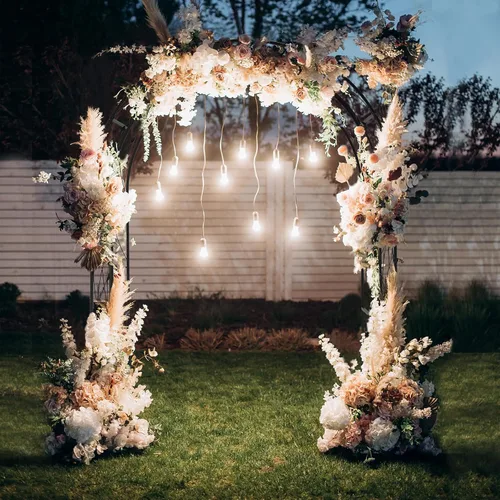 Miniatura 7 de VINGLI Cenador de jardín, arco para fiesta de ceremonia de boda, decoración de jardín de Navidad, enrejado de jardín de acero para escalada