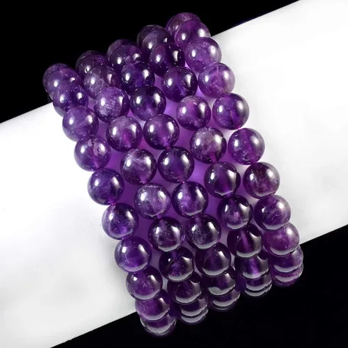 Miniatura 3 de AD Beads - Pulsera elástica con cuentas redondas de piedras naturales para curación Reiki, 10 mm, 10 mm, Piedra