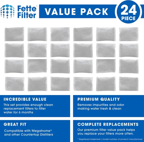 Miniatura 2 de Fette Filter - Filtros de agua para destiladores de encimera compatibles con Megahome y otros modelos de destiladores de agua de encimera - Paquete