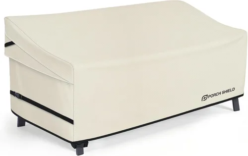 Miniatura 13 de Porch Shield Funda Impermeable para Sofá de Banco de Exterior – Funda para Sofá de Dos Plazas de Patio 56W x 31D x 33H pulgadas, Beige