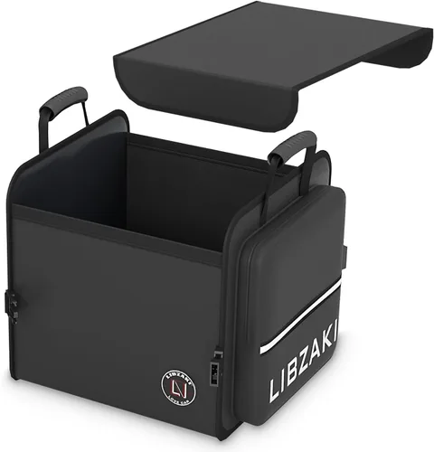 LIBZAKI - Organizador de almacenamiento para maletero de automóvil, caja de almacenamiento plegable para auto, camión, SUV, color negro